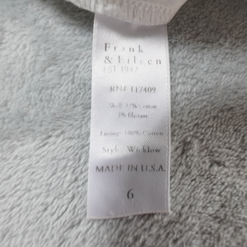 Frank & Eileen  Wicklow Capri Pants Womens 6 White Cotton Coastal Casual Stretch - Picture 9 of 11